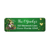 Whimsical St. Patrick’s Day Gnome Celebration ラベル (正面)