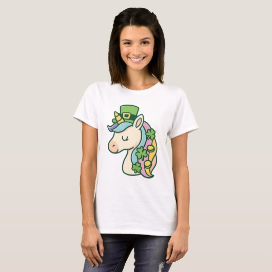 Whimsical St. Patrick’s Day Unicorn Tシャツ (正面フル)