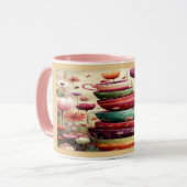 Whimsical Stacked Floral Teacups Art Mug マグカップ (正面左)