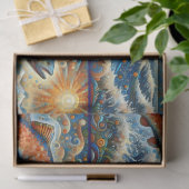 Whimsical Stained-Glass Salmon Fish Decoupage  薄葉紙 (ギフト)