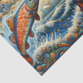 Whimsical Stained-Glass Salmon Fish Decoupage  薄葉紙 (詳細)