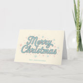 Whimsical Starburst Script Merry Christmas シーズンカード (正面)