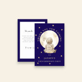 Whimsical Stardust Baby Astronaut First Birthday サンキューカード