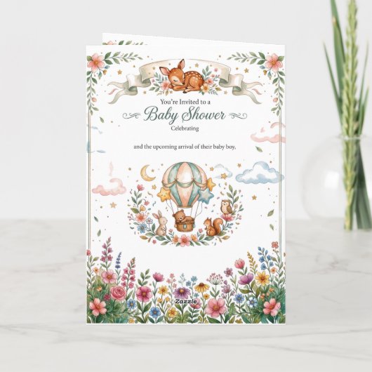 Whimsical Starry Meadow Illustration カード (裏面)