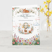 Whimsical Starry Meadow Illustration カード (黄色い花)