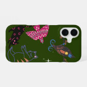 Whimsical Starry Night Forest Animals Phone Case - iPhone 16ケース (裏面横)