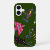 Whimsical Starry Night Forest Animals Phone Case - iPhone 16ケース (裏面)