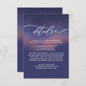 Whimsical Starry Night Script Modern エンクロージャーカード (正面/裏面)