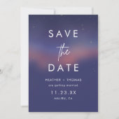 Whimsical Starry Night Script Modern Save the Date (正面)