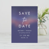 Whimsical Starry Night Script Modern Save the Date (スタンド正面)