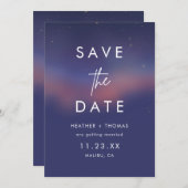 Whimsical Starry Night Script Modern Save the Date (正面/裏面)