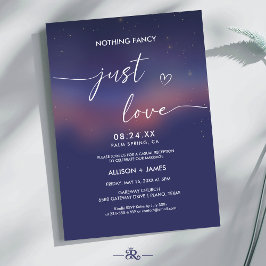 Whimsical Starry Night Script Modern Wedding 招待状