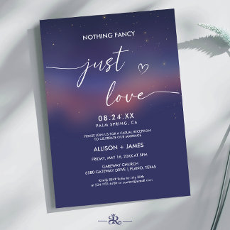 Whimsical Starry Night Script Modern Wedding 招待状