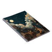 Whimsical Starry Village Night Notebook ノートブック (右側)