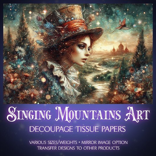 Whimsical Steampunk Alice In Wonderland 薄葉紙