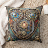 Whimsical Steampunk Heart I See You I Love You クッション (ブランケット)