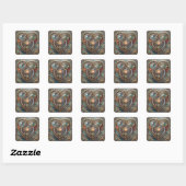 Whimsical Steampunk Heart I See You I Love You スクエアシール (シート)