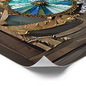 Whimsical Steampunk Heart I See You I Love You ポスター (角)