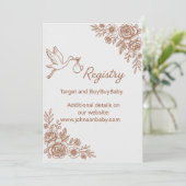 Whimsical Stork & Floral Rustic Registry 招待状 (スタンド正面)