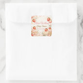 Whimsical Strawberry Baby Shower スクエアシール (バッグ)