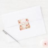 Whimsical Strawberry Baby Shower スクエアシール (封筒)