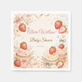 Whimsical Strawberry Baby Shower スタンダードカクテルナプキン