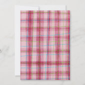 Whimsical Strawberry Pink 1st Birthday Watercolor  招待状 (裏面)