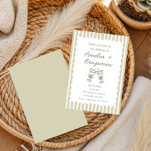 Whimsical Stripe Green champagne Whimsical 招待状