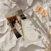 Whimsical Stripe Green Wedding Invitation 招待状