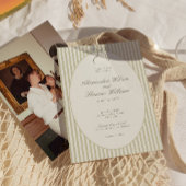 Whimsical Stripe Green Wedding Invitation 招待状