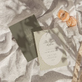Whimsical Stripe Green Wedding Rehearsal 招待状