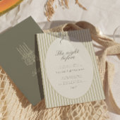 Whimsical Stripe Green Wedding Rehearsal 招待状