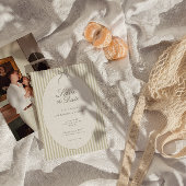 Whimsical Stripe Green Wedding Save the Date 招待状