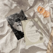 Whimsical Stripe Green Wedding Thank You Card 招待状