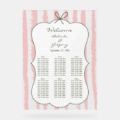 Whimsical Stripe Handwritten Wedding Seating Chart アクリルサイン (正面)