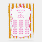 Whimsical Stripe Handwritten Wedding Seating Chart アクリルサイン (正面)