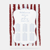 Whimsical Stripe Handwritten Wedding Seating Chart アクリルサイン (正面)