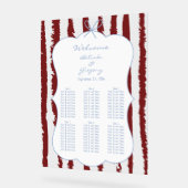Whimsical Stripe Handwritten Wedding Seating Chart アクリルサイン (傾斜)