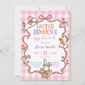 Whimsical Stripes Easter Brunch and Egg Hunt invit 招待状 (正面)