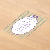 Whimsical Stripes Handwritten Painted Wedding アクリル招待状 (レイダウン)