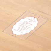 Whimsical Stripes Handwritten Painted Wedding アクリル招待状 (レイダウン)