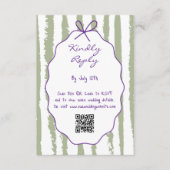Whimsical Stripes Handwritten Painted Wedding エンクロージャーカード (正面)