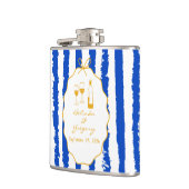 Whimsical Stripes Handwritten Painted Wedding  フラスク (左)