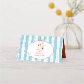 Whimsical Stripes Handwritten Painted Wedding  プレイスカード (裏面)