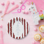 Whimsical Stripes Handwritten Painted Wedding  ペーパープレート (パーティー)
