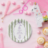 Whimsical Stripes Handwritten Painted Wedding  ペーパープレート (パーティー)