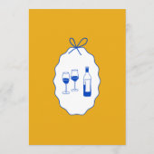 Whimsical Stripes Handwritten Painted Wedding  メニュー (裏面)