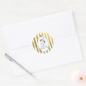 Whimsical Stripes Handwritten Painted Wedding ラウンドシール (封筒)