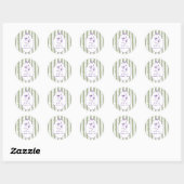 Whimsical Stripes Handwritten Painted Wedding  ラウンドシール (シート)