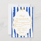 Whimsical Stripes Handwritten Painted Wedding  出欠カード (正面)